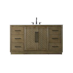 60 inch Single Bathroom Vanity in Hazel Oak