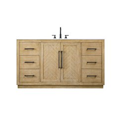 60 inch Single Bathroom Vanity in Linen Oak