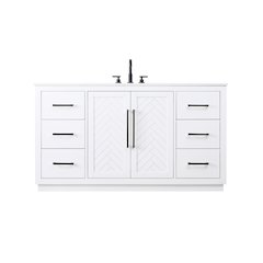 60 inch Single Bathroom Vanity in White