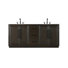 72 inch Double Bathroom Vanity in Chocolate Oak