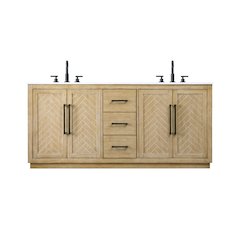 72 inch Double Bathroom Vanity in Linen Oak