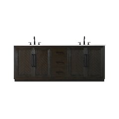 84 inch Double Bathroom Vanity in Chocolate Oak
