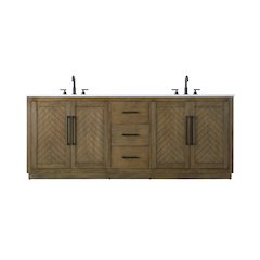 84 inch Double Bathroom Vanity in Hazel Oak