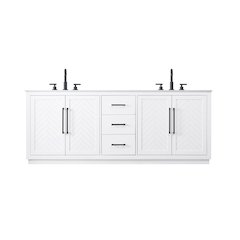84 inch Double Bathroom Vanity in White