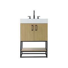 24 inch Single Bathroom Vanity in  Honey Brown