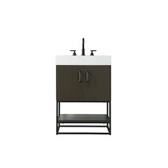 24 inch Single Bathroom Vanity in Mocha Brown