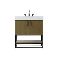 30 inch Single Bathroom Vanity in Chestnut Brown