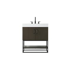 30 inch Single Bathroom Vanity in Mocha Brown