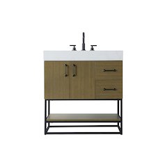 32 inch Single Bathroom Vanity in Chestnut Brown