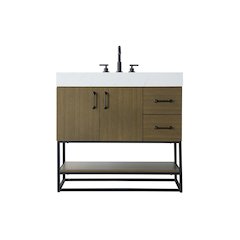 36 inch Single Bathroom Vanity in Chestnut Brown