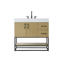36 inch Single Bathroom Vanity in  Honey Brown