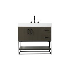 36 inch Single Bathroom Vanity in Mocha Brown