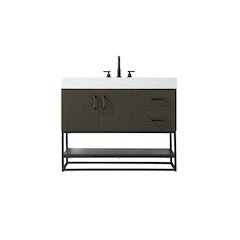 42 inch Single Bathroom Vanity in Mocha Brown