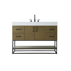 48 inch Single Bathroom Vanity in Chestnut Brown