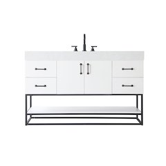 54 inch Single Bathroom Vanity in White