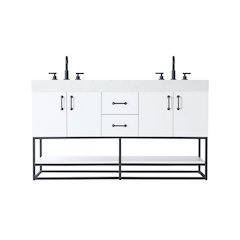 60 inch Double Bathroom Vanity in White