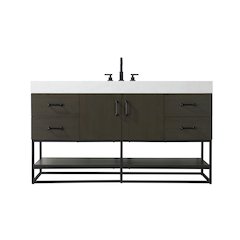 60 inch Single Bathroom Vanity in Mocha Brown