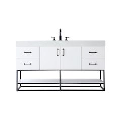 60 inch Single Bathroom Vanity in White