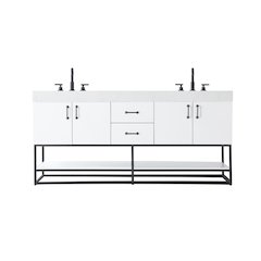 72 inch Double Bathroom Vanity in White