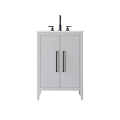 24 Inch Single Bathroom Vanity In Grey