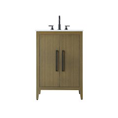 24 Inch Single Bathroom Vanity In Chestnut Brown