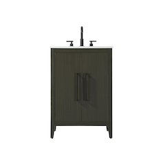 24 Inch Single Bathroom Vanity In Mocha Brown