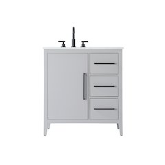 32 Inch Single Bathroom Vanity In Grey