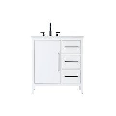 32 Inch Single Bathroom Vanity In White