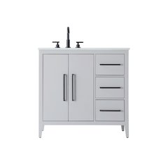 36 Inch Single Bathroom Vanity In Grey
