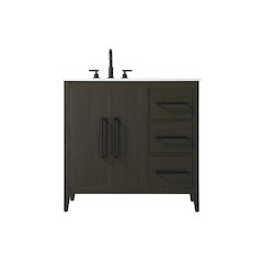 36 Inch Single Bathroom Vanity In Mocha Brown