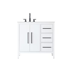 36 Inch Single Bathroom Vanity In White