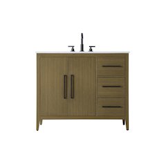 42 Inch Single Bathroom Vanity In Chestnut Brown