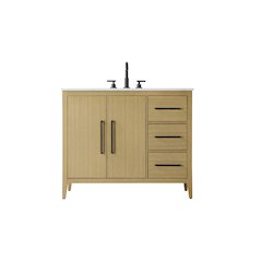 42 Inch Single Bathroom Vanity In  Honey Brown