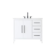 42 Inch Single Bathroom Vanity In White