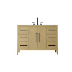 48 Inch Single Bathroom Vanity In  Honey Brown