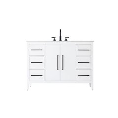 48 Inch Single Bathroom Vanity In White