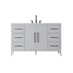 54 Inch Single Bathroom Vanity In Grey