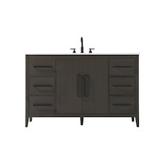 54 Inch Single Bathroom Vanity In Mocha Brown