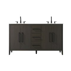 60 Inch Double Bathroom Vanity In Mocha Brown