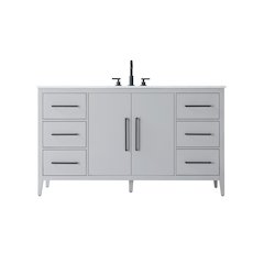 60 Inch Single Bathroom Vanity In Grey