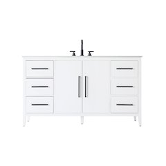 60 Inch Single Bathroom Vanity In White