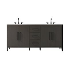 72  Inch Double Bathroom Vanity In Mocha Brown