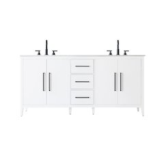 72 Inch Double Bathroom Vanity In White