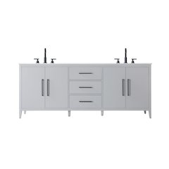 84 Inch Double Bathroom Vanity In Grey