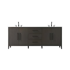 84 Inch Double Bathroom Vanity In Mocha Brown