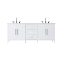 84 Inch Double Bathroom Vanity In White