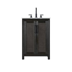 24 Inch Single Bathroom Vanity In  Chocolate Oak