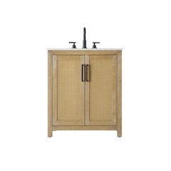 30 Inch Single Bathroom Vanity In Linen Oak