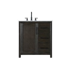 32 Inch Single Bathroom Vanity In  Chocolate Oak