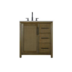 32 Inch Single Bathroom Vanity In Hazel Oak